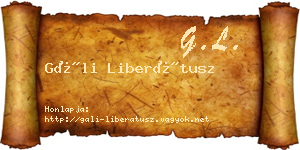 Gáli Liberátusz névjegykártya